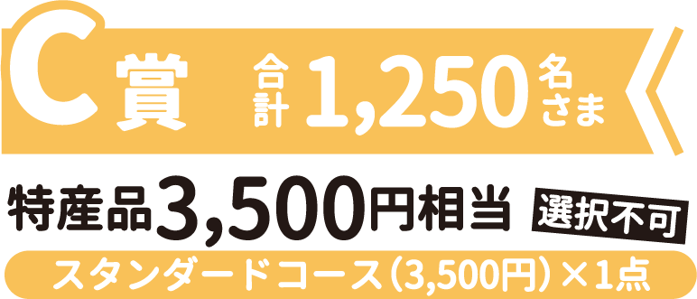 C賞 特産品3,500円相当 選択不可 スタンダードコース(3,500円)✕1点
